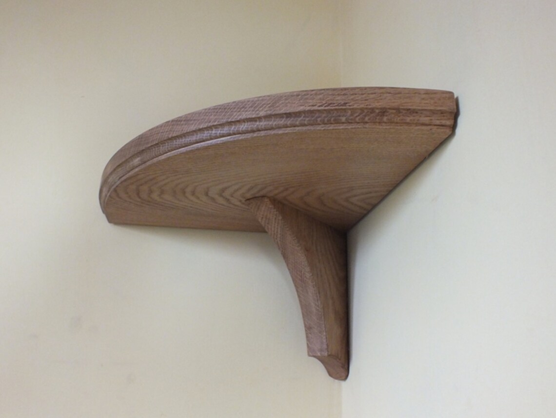S82 Designer Solid Oak Corner Shelf Corner Shelf Oak Etsy UK