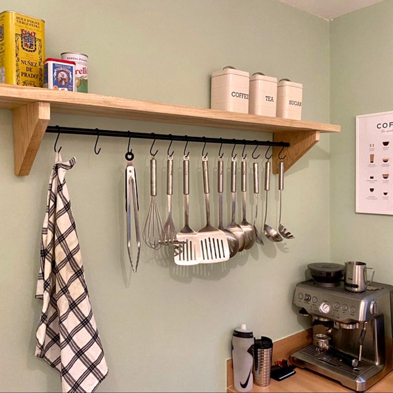 M2 Solid Oak Kitchen's Shelf Traditional Kitchen Shelf Etsy UK