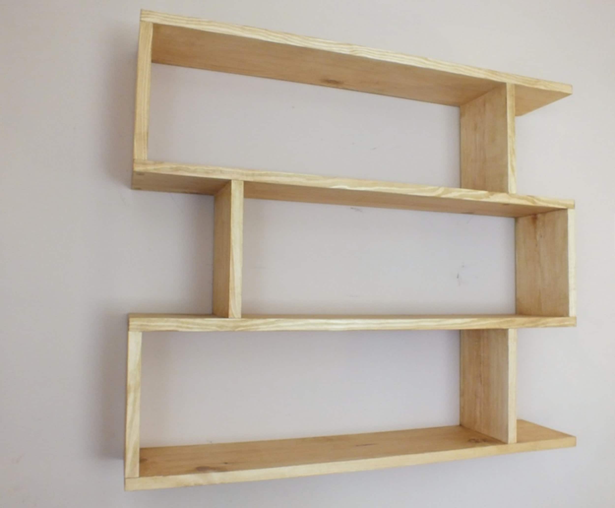 S96 Modern Bookshelf Made Of Solid Pine Wall Hanging Funky Etsy S96 Modern Bookshelf Made Of Solid Pine Wall Hanging Funky Etsy