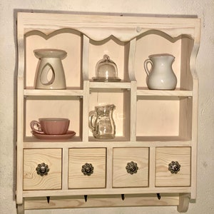s94 Cottage cabinet with open compartments and drawers