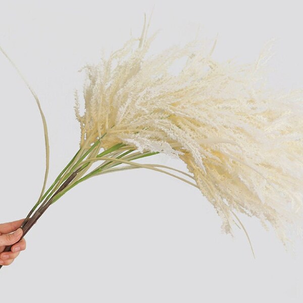 41'' long 2 heads Artificial Pampas Grass planting 104 cm of pampas Flower Bouquet Plant Wedding Flower Bunch for Home Decorations