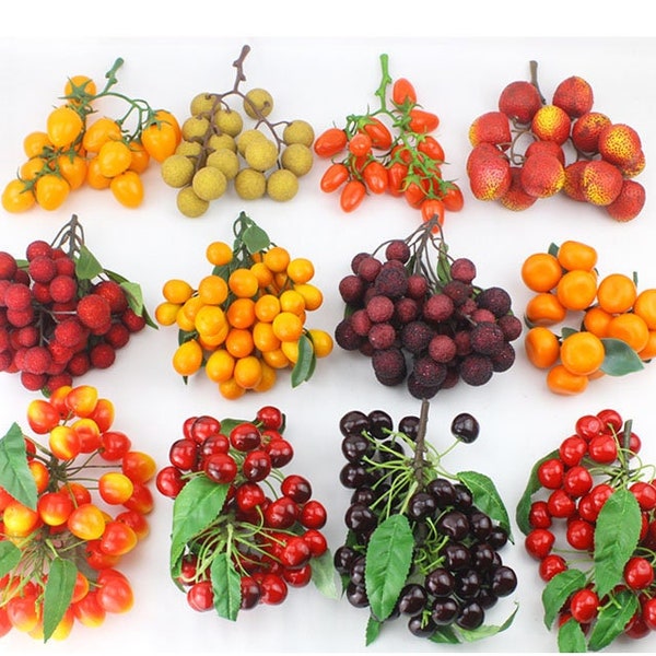 Several kinds Artificial fruit Fall fruit decor Faux  Fruit-Artificial  Home Decor Cherries Red cherry fruit autumn fruit arrangement