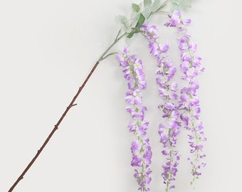 Wisteria Artificial Flowers Garland 55 inch Long in White/Purple, Wedding Arch/Arbor/Archway/Chuppah Flower Hanging Decorations/LF