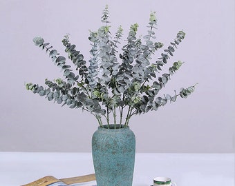 3 branches Artificial plant,eucalyptus,money leaves bundles, artificial flower arranging,ornaments, home decor faux plants/HQ