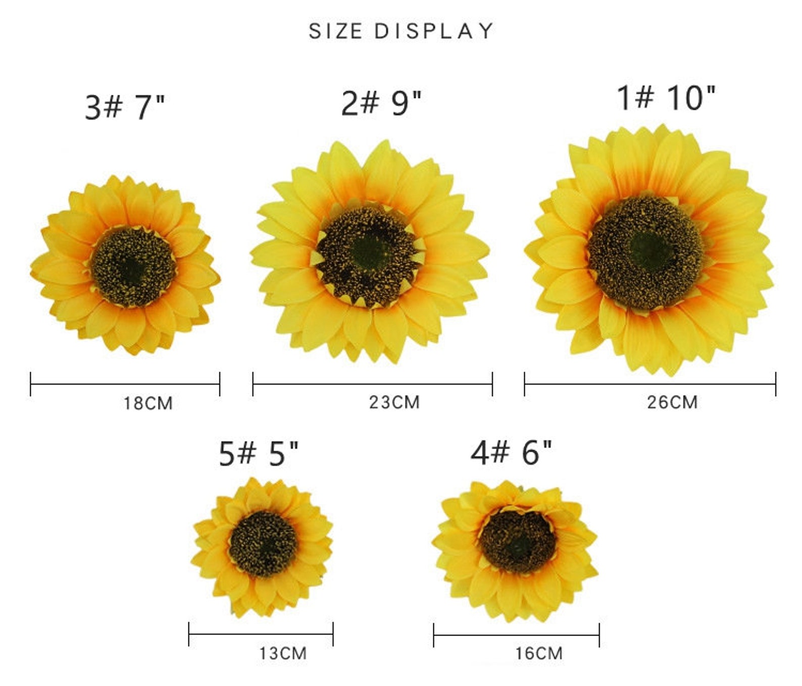 6 PCS Sunflowers Heads Artificial Sunflowers Artifical Silk Etsy