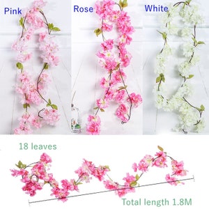 70 Pink Cherry Blossom Flowers Garland Backdrop Silk - Etsy