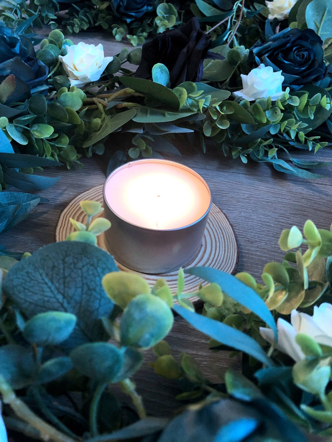 6.5 Feet Artificial Blue White Rose