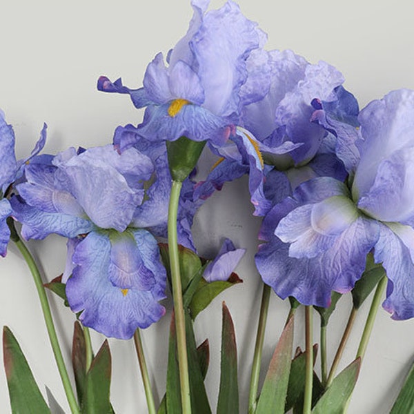 Big Real Touch artificial iris flowers blue silk iris home decor flower wedding flower fall flower silk iris faux iris flower for coffee bar