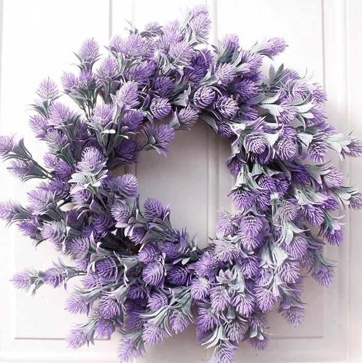 Lavender Front Door Wreath, Lavender Decor, Summer Farmhouse Wreath, Year  Round Wreath, Artificial Flower Arrangement, Gift for Women 