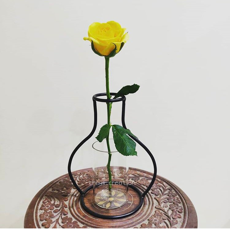 Decoration iron wire flower vase Modern black bent wire and Etsy