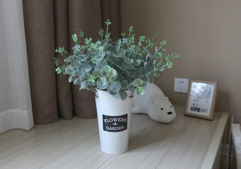 Artificial Plants Fake Money Leaf Eucalyptus Green Silk Flowers Home Decor UK CA