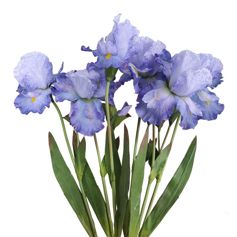 Big Real Touch Artificial Iris Flowers Blue Silk Iris Home Etsy