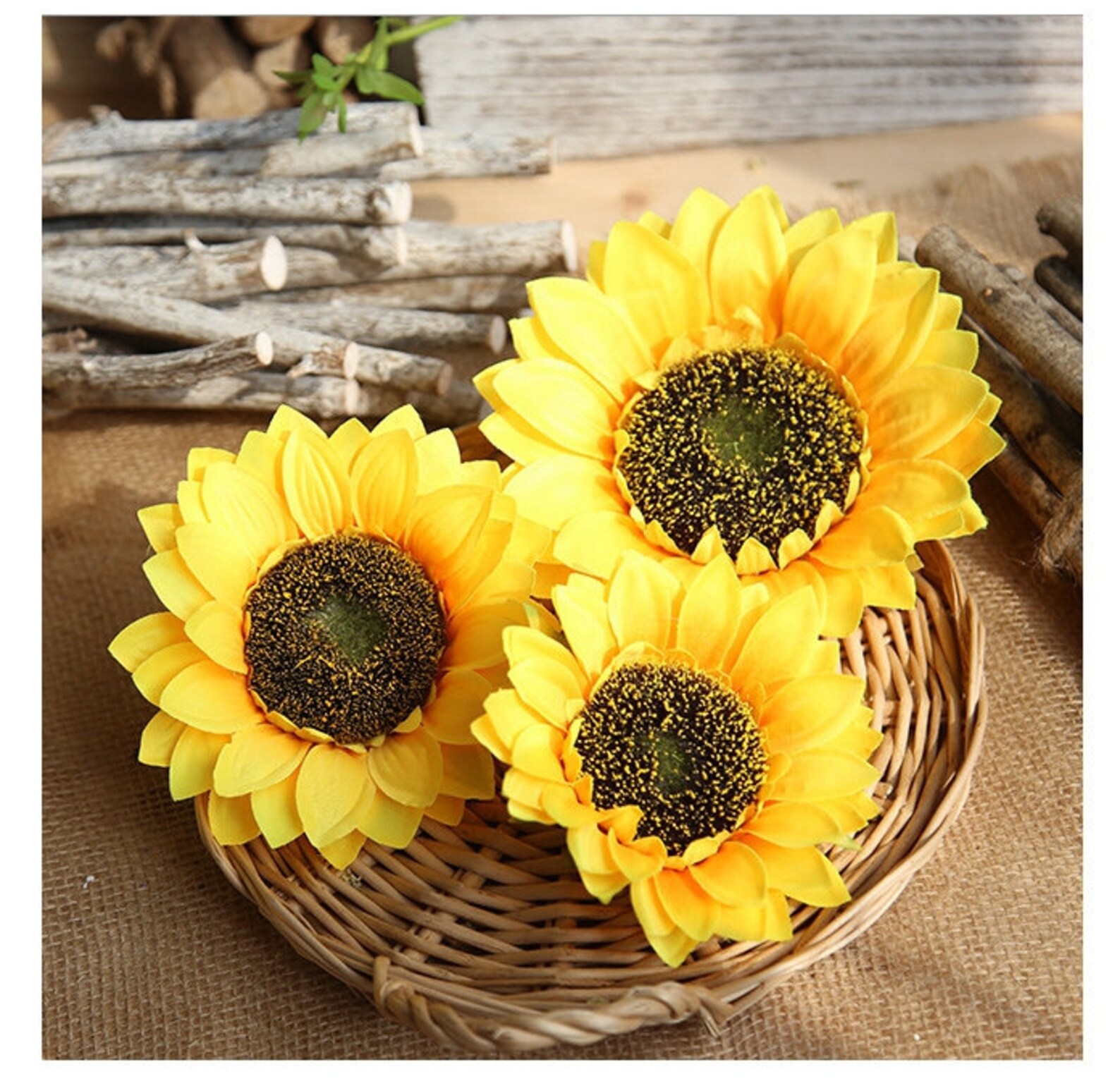 6 PCS Sunflowers Heads Artificial Sunflowers Artifical Silk Etsy