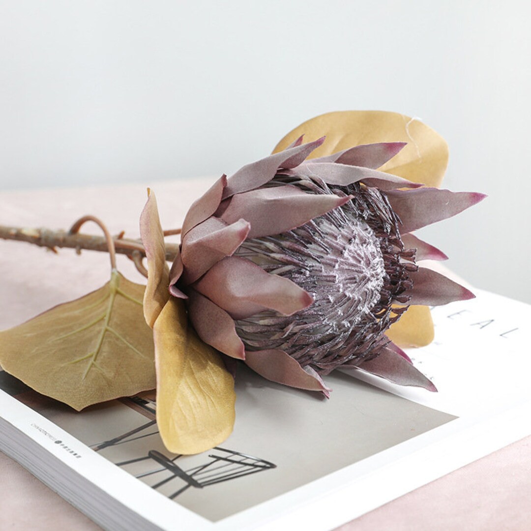26.3 Tall Artificial King Protea Flower Silk Artificial Flowers for Wedding Bouquet Home Kitchen