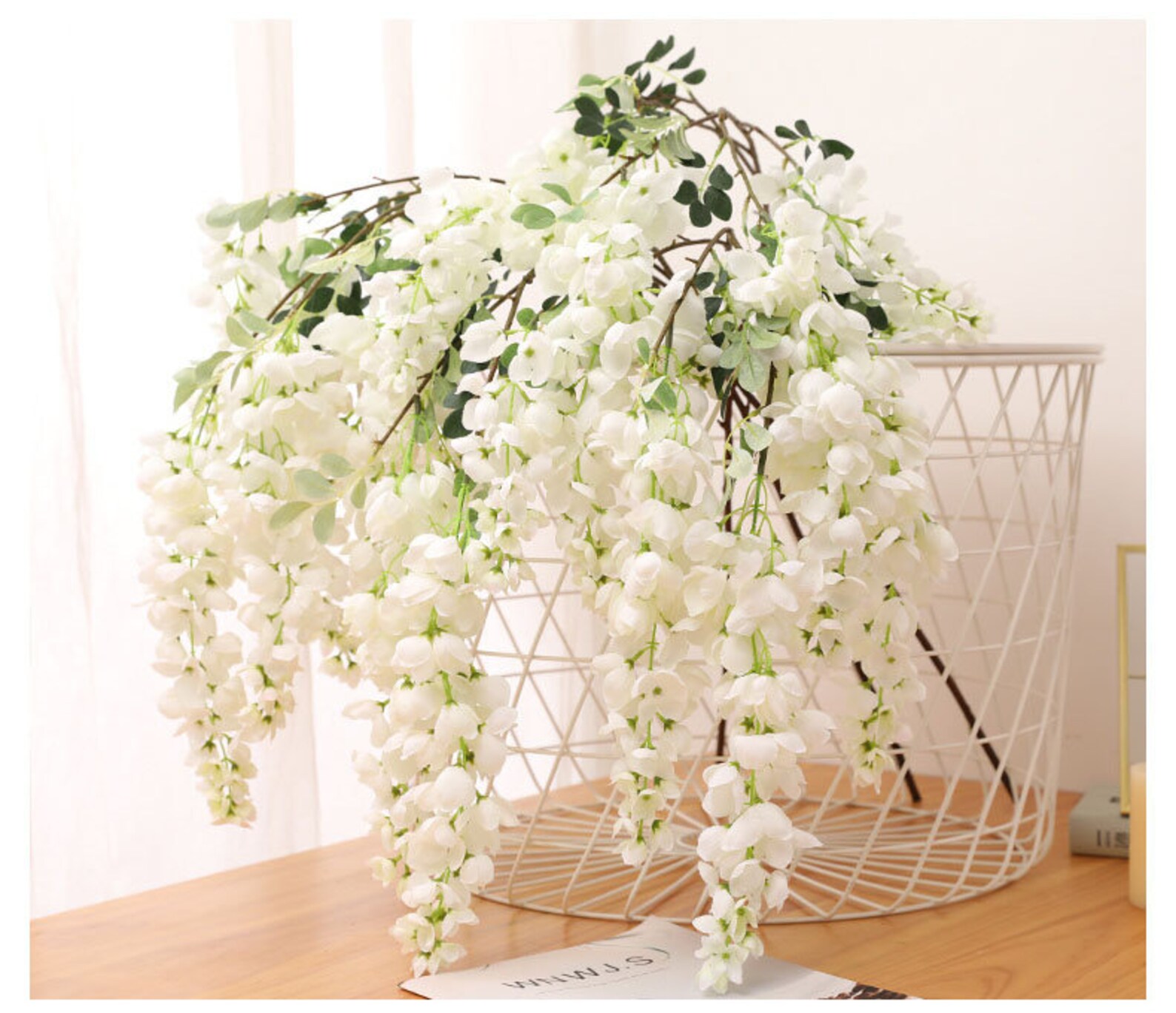 High Quality Artificial Wisteria Flowers Wall Hanging Wedding Etsy