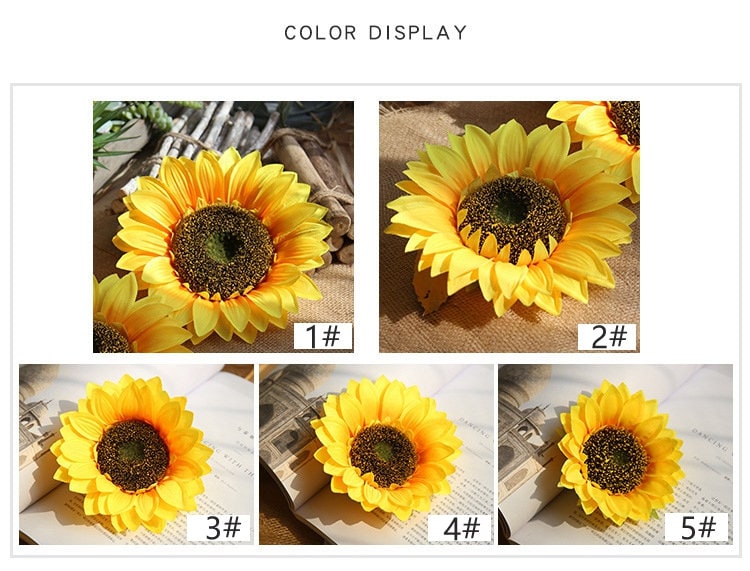 6 PCS Sunflowers Heads Artificial Sunflowers Artifical Silk Etsy