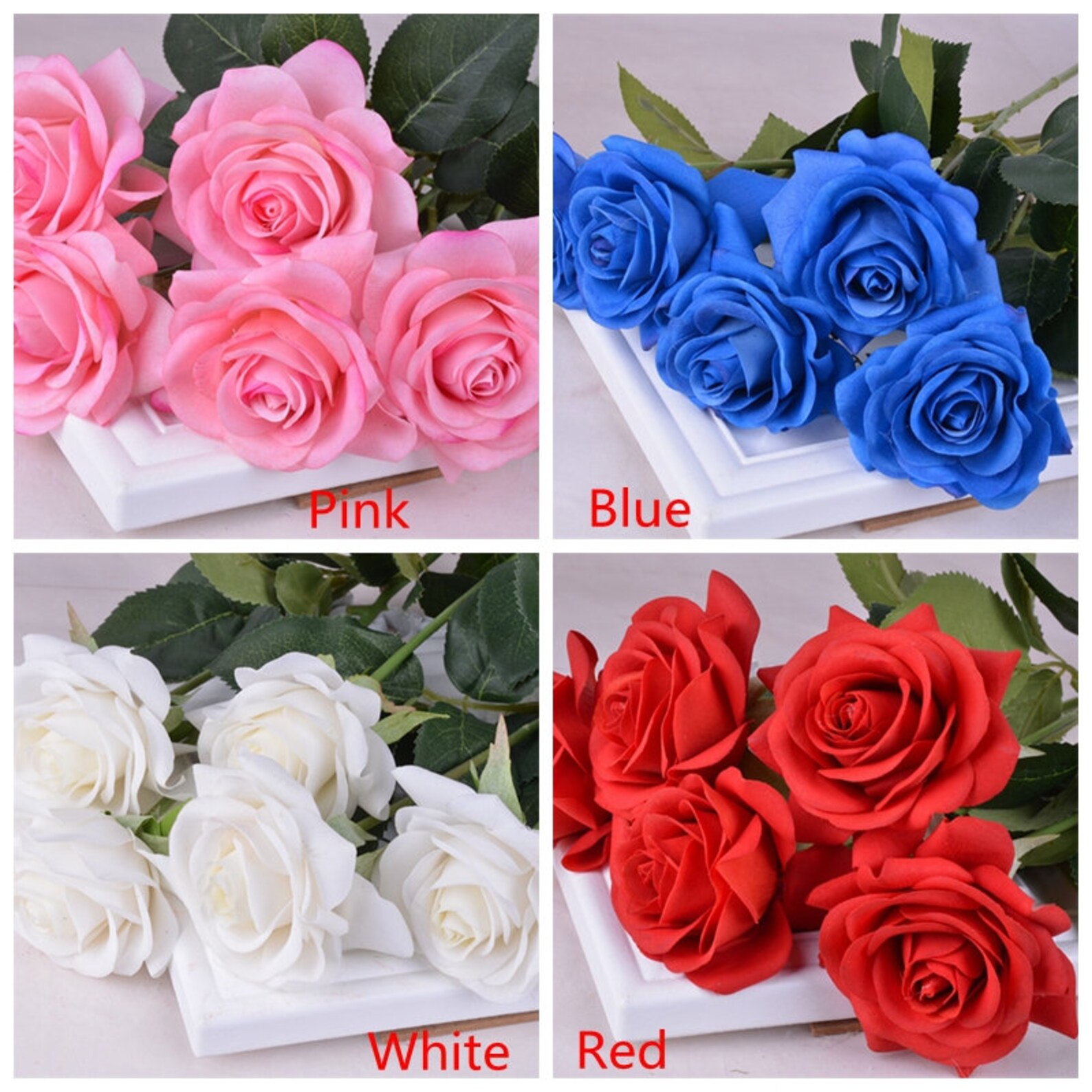 10pcs Real Touch Creamy White Artificial Rose Flower for Etsy