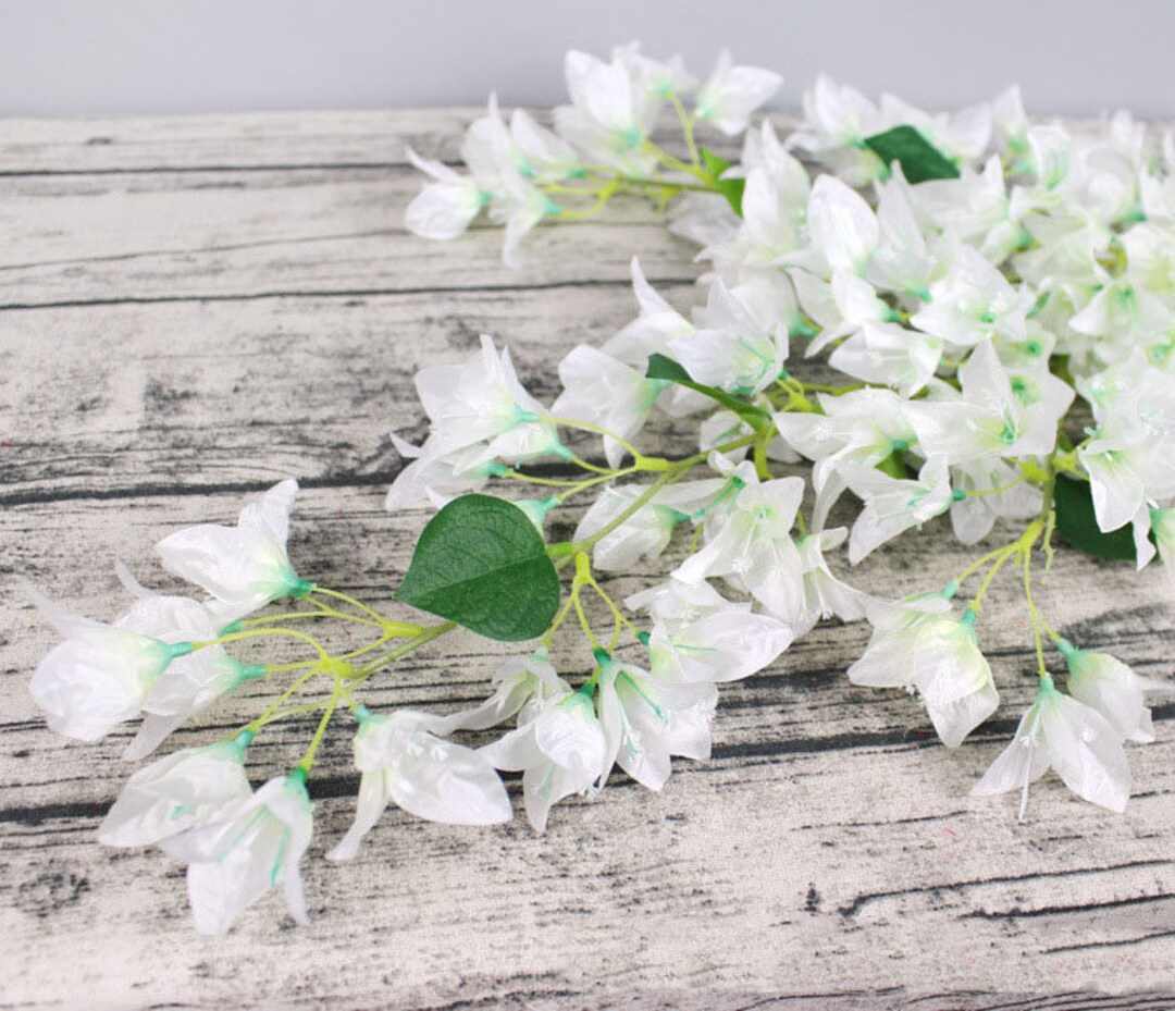 White Artificial Bougainvillea Flowers Silk Flower Branches Home Decor Wedding Backdrop Flower