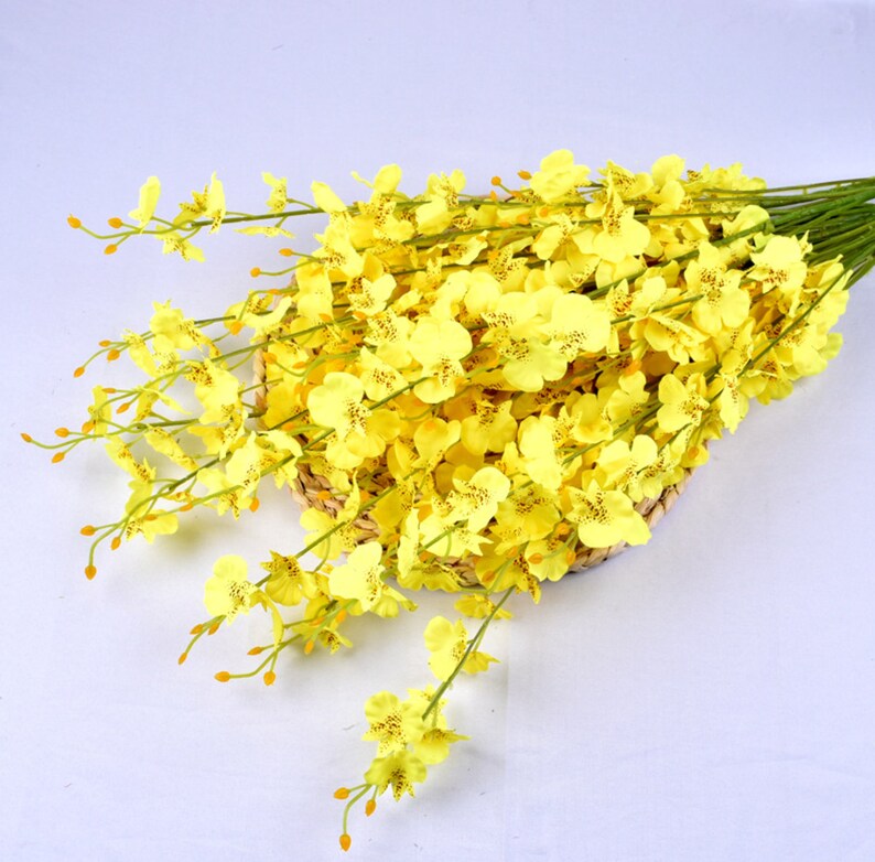 5 Stems 40 Tall Luxury Silk Asian Style Oncidium Stem in Etsy