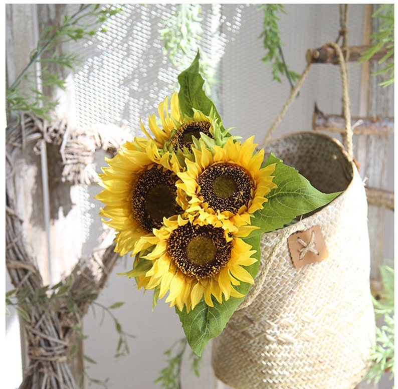 Elegant Sunflower bush artificial keepsake flowers artificial sunflower silk flowers yellow sunflowerDY