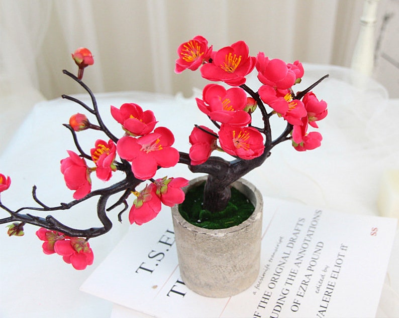 Artificial Cherry flower bonsai silk Plum Peach Blossom Branch Etsy