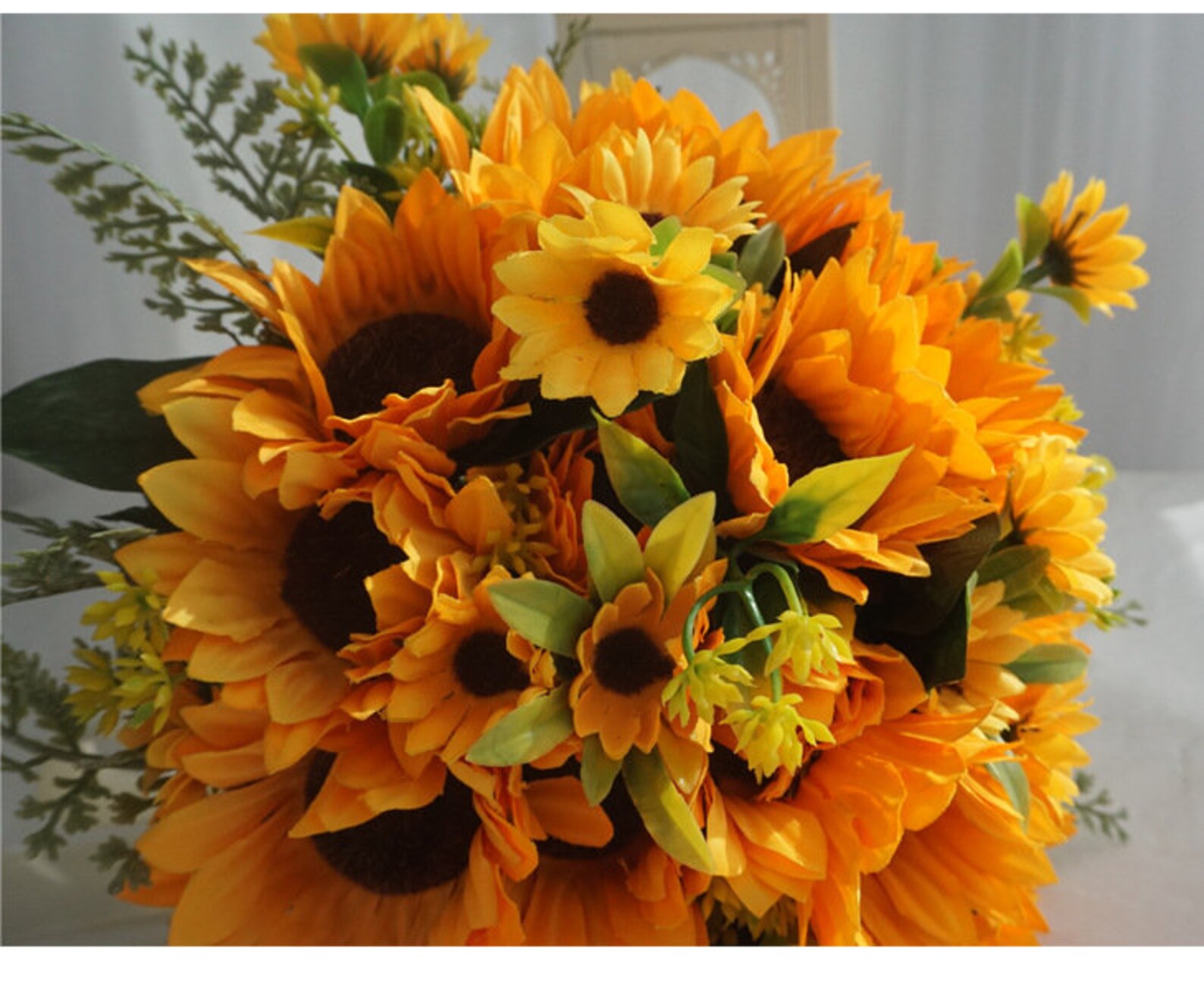 11.8Sunflower Bouquet Gold Sunflower Bouquet Bridal Etsy