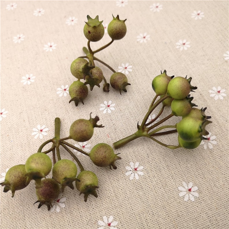 10 pcs Artificial berry stems Artificial Berries Crafts Floral Accents Floral Supplies Artificial Fruit Faux Millnery Berries 7 berries