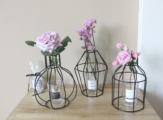 Oiseau Cage Décoration Fer Fil Fleur Vase Fleur Porte Artisanat Artistique Originalitépar 012