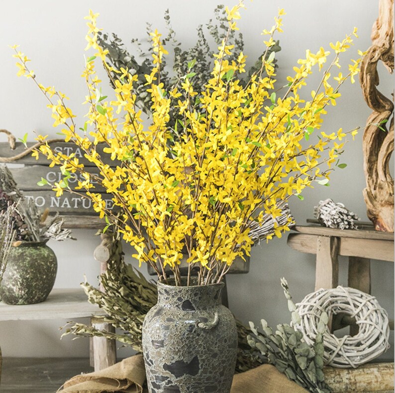 40 long Artificial forsythia bush flower yellow Etsy
