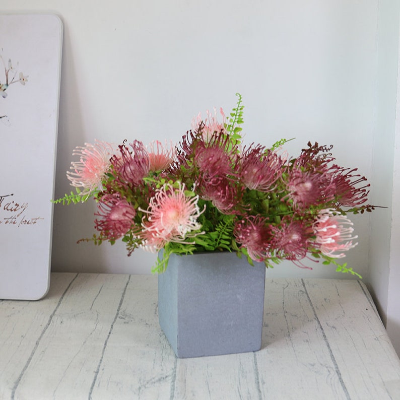 5 pcs Artificial Chrysanthemum Golden thread tarot artificial flower Artificial pink Mum Bush flower arrangement flower for bouquet