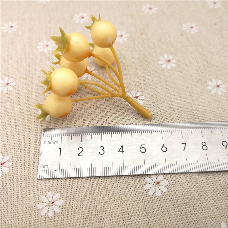 10 pcs Artificial berry stems Artificial Berries Crafts Floral Accents Floral Supplies Artificial Fruit Faux Millnery Berries 7 berries