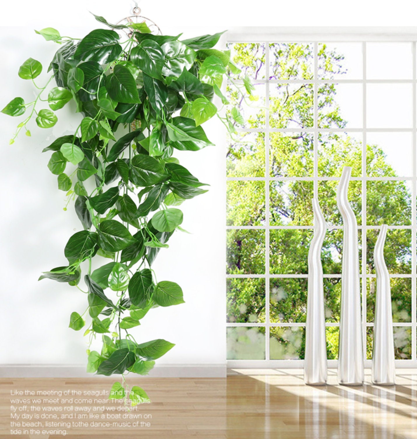 Sunjoy Tech Artificial Wall Hanging Plants, Artificial Ivy Osier Rattans  Fake Hanging Vine Plants Decor Plastic Bracketplant Greenery for Home Wall  Indoor Outdside 