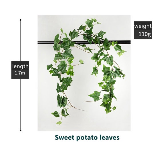 1.7m Real Feel Artificial Plant Fake Greenery Fake Willow Leaves Sweet  Potato Leaves Living Room Decoration Green Planting Silk Leaf 