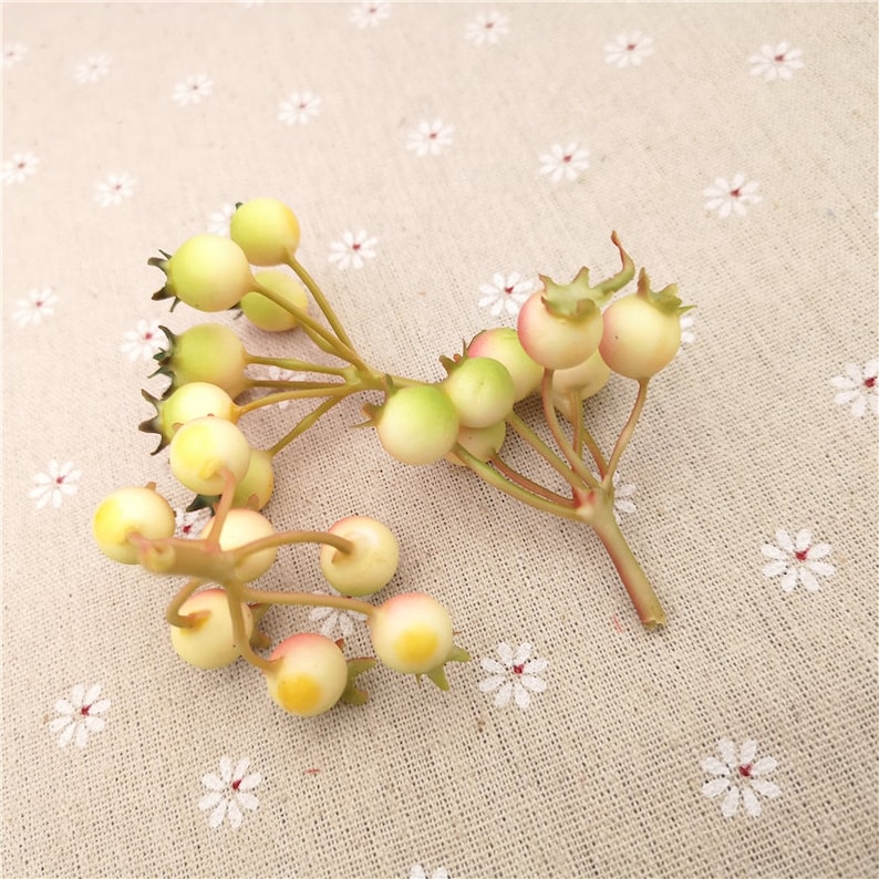 10 pcs Artificial berry stems Artificial Berries Crafts Floral Accents Floral Supplies Artificial Fruit Faux Millnery Berries 7 berries