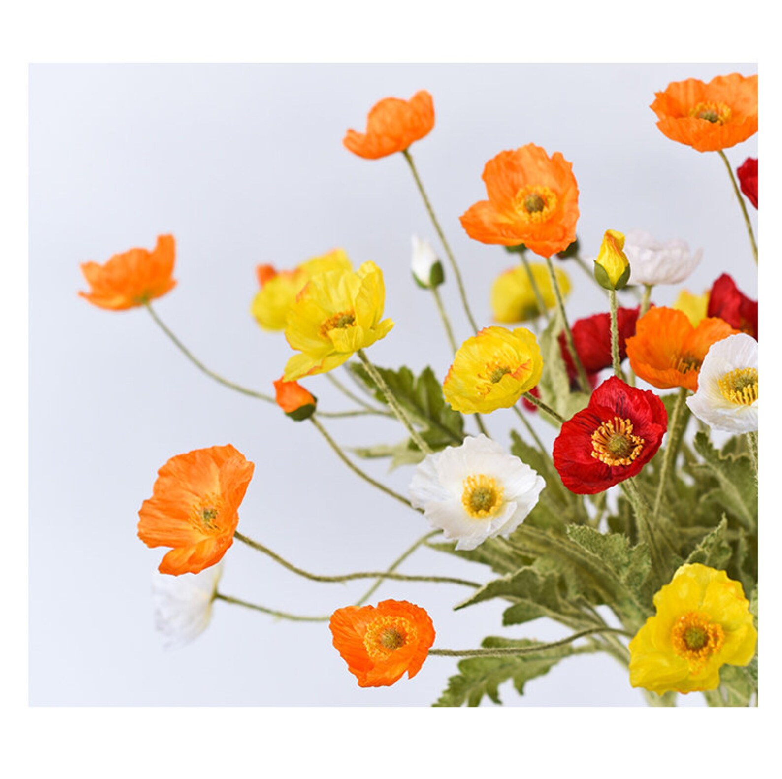 22 artificial Poppy Branches Artificial Flowers Silk Etsy