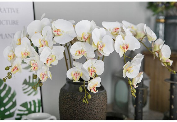 37.4 Tall 9 Heads Moth Orchid Silk Flowers Artificial Flower