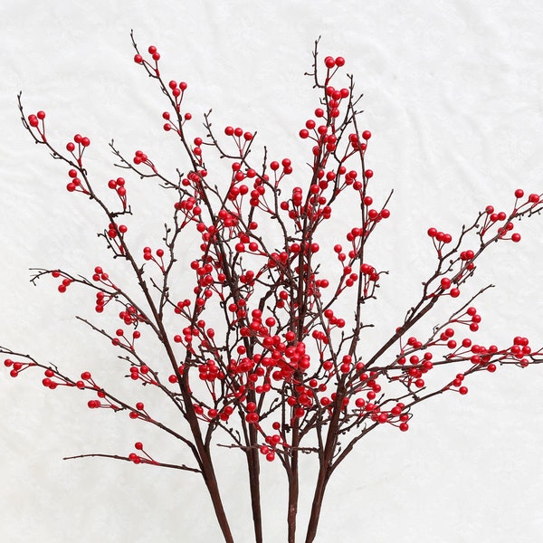 Artificial red berry fruit for Christmas bouquet decoration Christmas wreath supplied orange berry home decor door wreath flower decoration