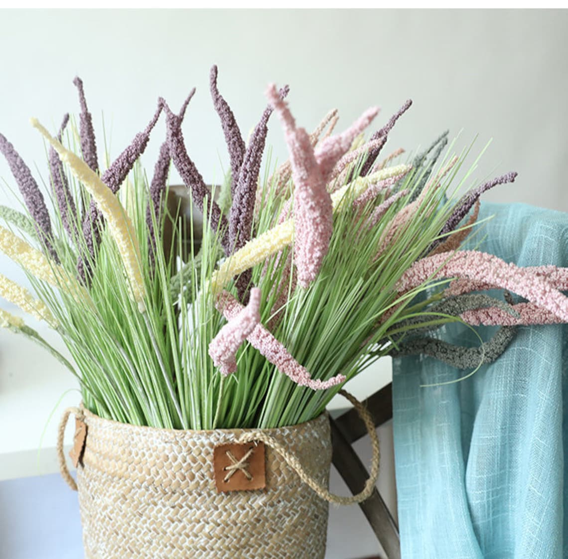 5 Heads Artificial Wheat Grass Silk Bunches Faux Flower Etsy