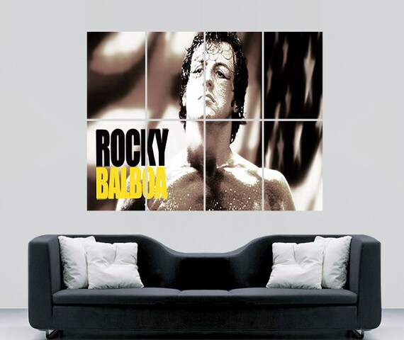 Maison Tentures Murales Tapis Rocky Balboa Film Citation Boxe Toile Wall Art Deco