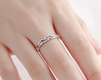 Minimalist Stackable Ring, 925 Sterling Silver Simple Open Back Size Adjustable Minimalist Friendship Ring Bridesmaid Gifts Thumb Index Ring