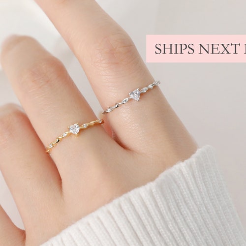 Tiny Heart Ring 925 Sterling Silver 