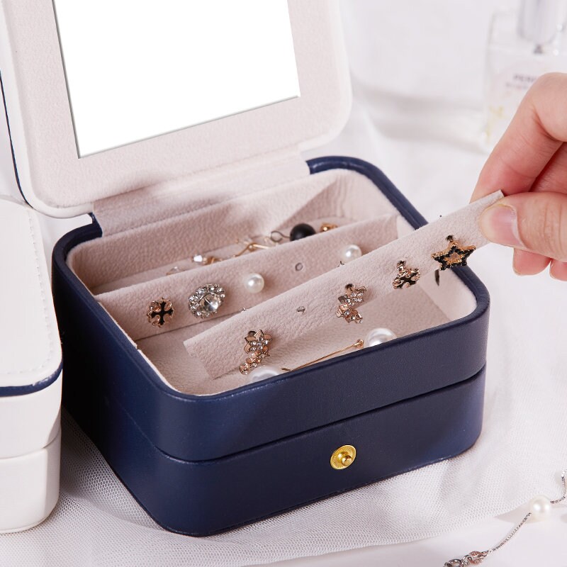 Travel Jewelry Box Case with Mirror Multifunctional Jewelry Etsy