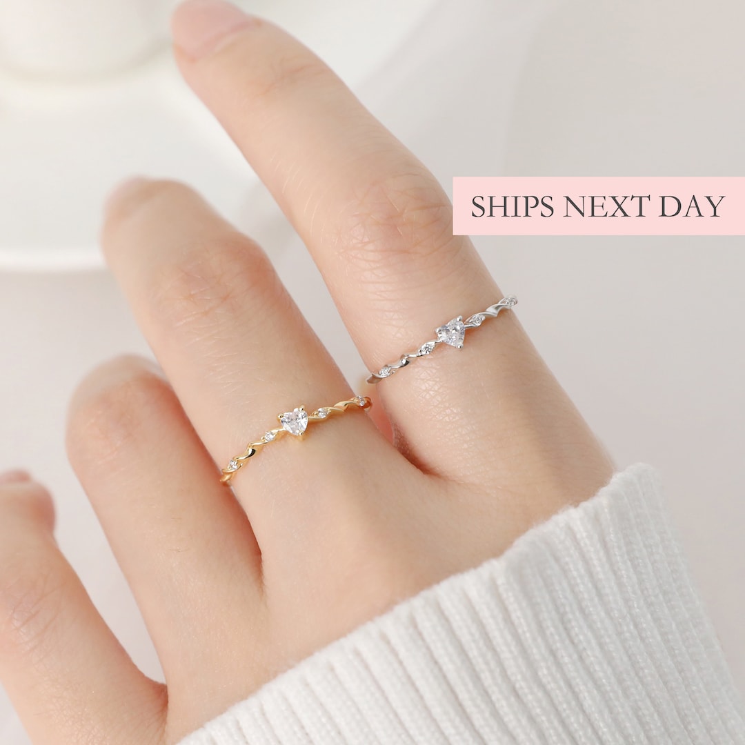 Vistoso Gold Rings For Women Genuine 14k 585 Yellow Gold Ring Sparkling  Diamond Delicate Rings Anniversary Simple Fine Jewelry - Rings - AliExpress
