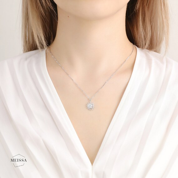 Sun Necklace 925 Sterling Silver Charm 