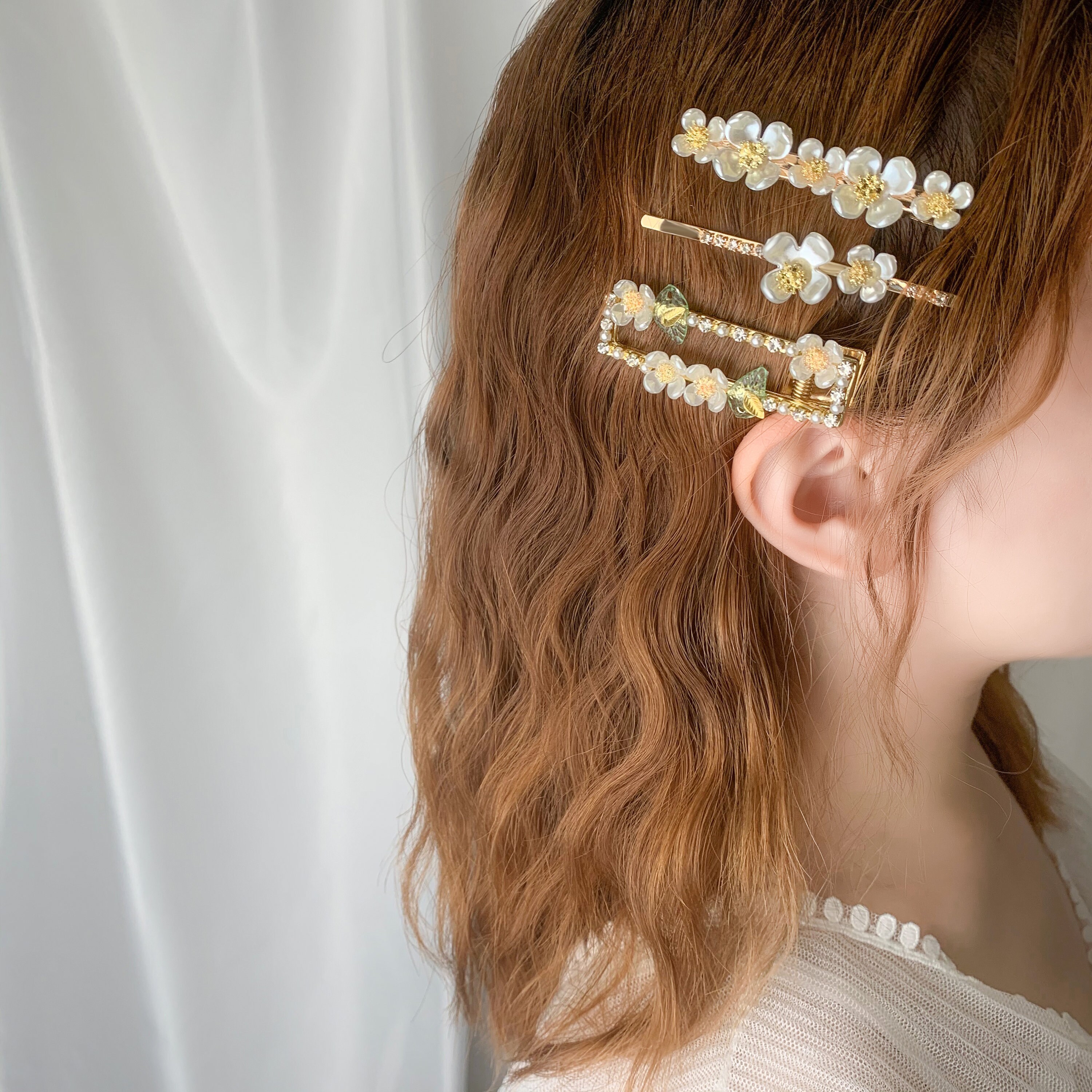 Flower Hair Barrettes Set Floral Hair Clip Wedding Hair Etsy Hong Kong