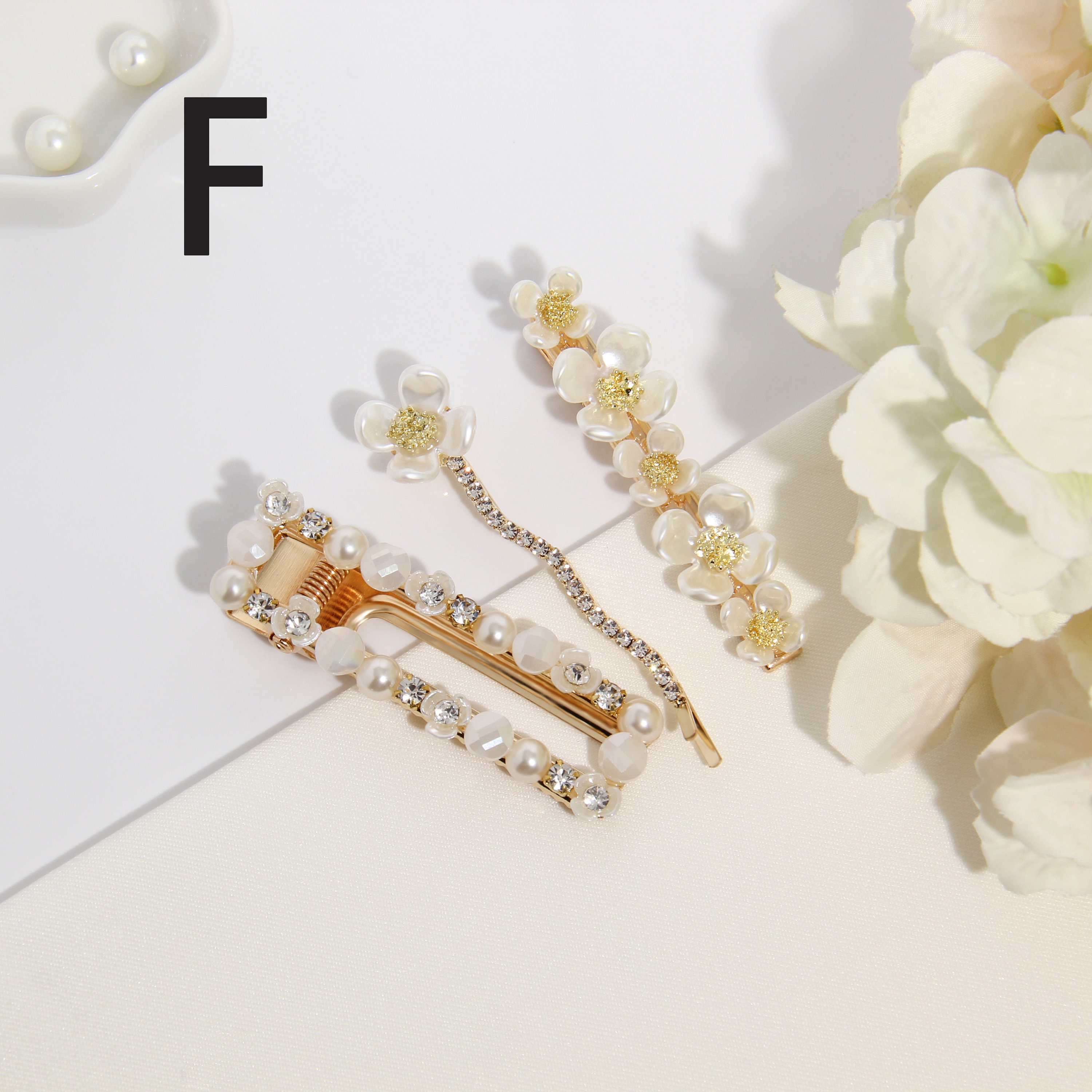 Flower Hair Barrettes Set Floral Hair Clip Wedding Hair Etsy