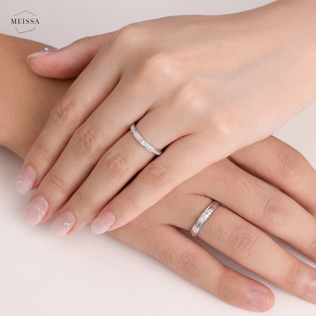 Small Couple Rings Soulmate Couples' Rings, Wedding Bands 925 Sterling Silver Men's Women ...