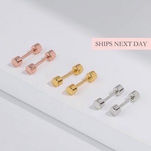 Flat Screw Back Earrings, 925 Sterling Silver Safety Ball Back Comfort Sleep-On Water Safe Minimalist Simple Stud Earrings Men Women Unisex