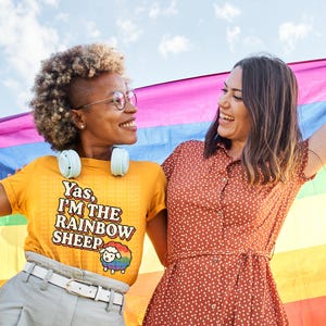 Rainbow Sheep PNG | Funny LGBTQ+ Pride Sublimation Design | Queer Family Digital Download | Colorful Pride Shirt Graphic | Instant Download