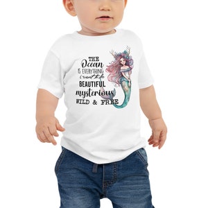 Chemise de bébé sirène, haut de sirène, t-shirt de sirène, t-shirt de sirène, cadeau de thème de plage, tenue de sirène, chemise d'anniversaire de sirène, océan magnifique